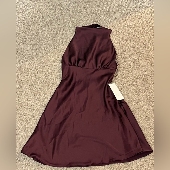 Zara Dresses & Skirts - Zara Medium Burgundy Backless Dress (NWT)